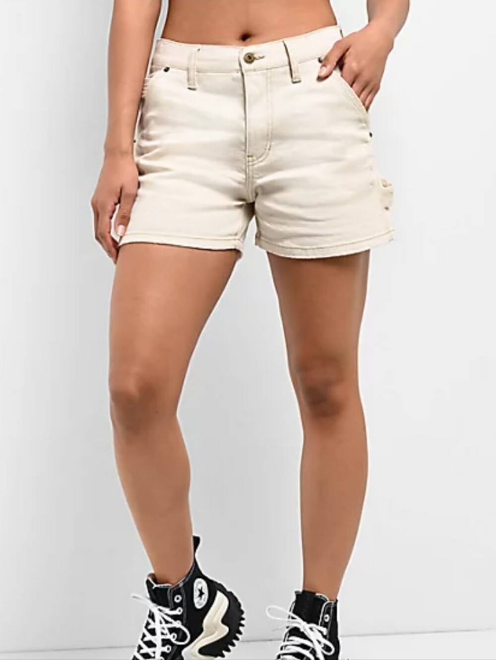 UNIONBAY Cream High-Rise Denim Shorts